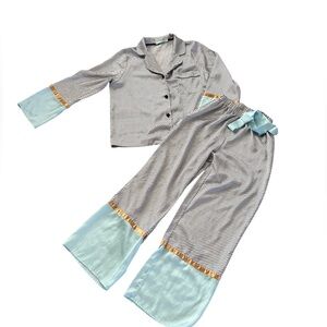 My Li Li Stripped Pajama Set Satin